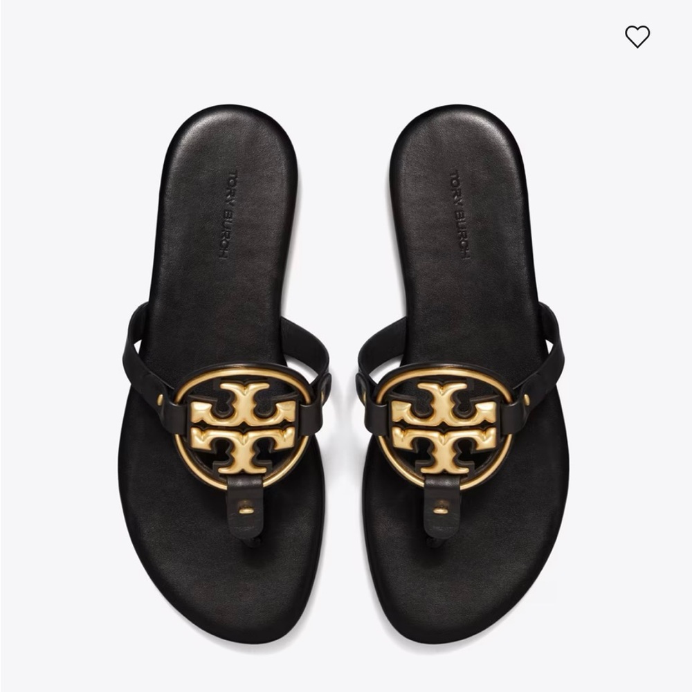 Tory Burch MILLER SOFT METAL LOGO SANDAL